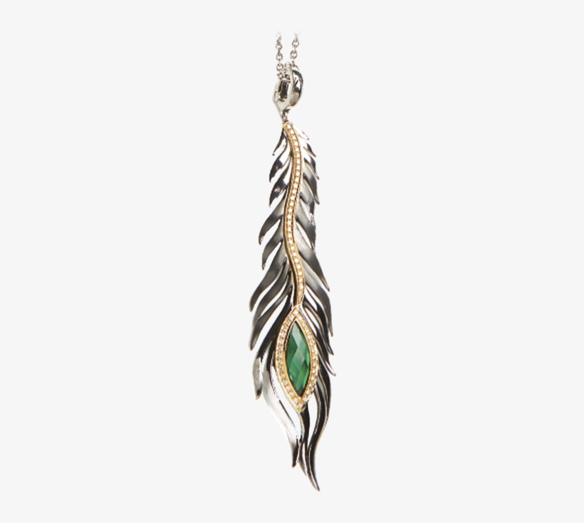Designs By Hera Kallini Feather Pendant - Gold, transparent png download