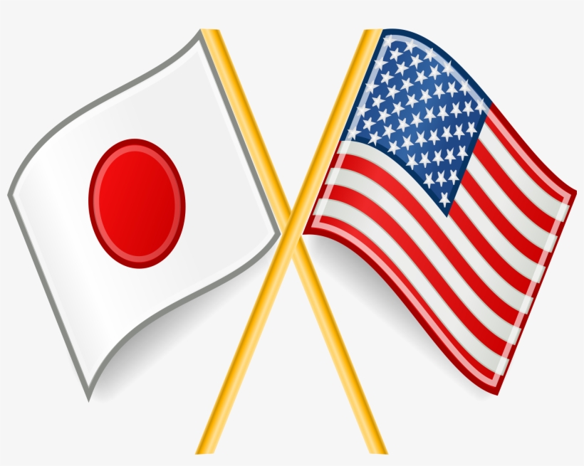 Open - Us And Japan Flags, transparent png download