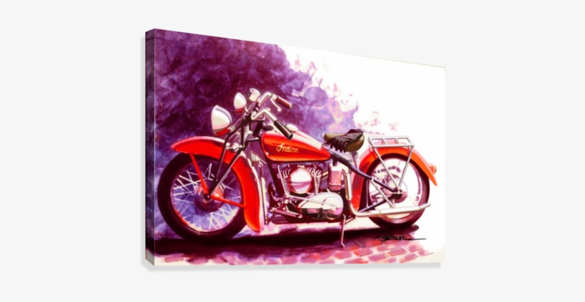 Indian Scout Motorcycle Canvas Print - Motorcycle, transparent png download
