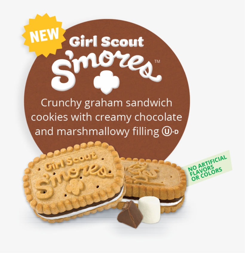 Girl Scout Cookie Png - Girl Scout Smores Cookies (new For 2017), transparent png download