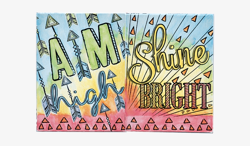 Watercolor Canvas Aim High Shine Bright - Watercolor Painting, transparent png download