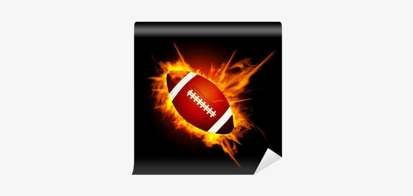 Realistic American Football In The Fire Wall Mural - Debonsol Paillasson Antiderapant Rugby Flame Debonsol, transparent png download