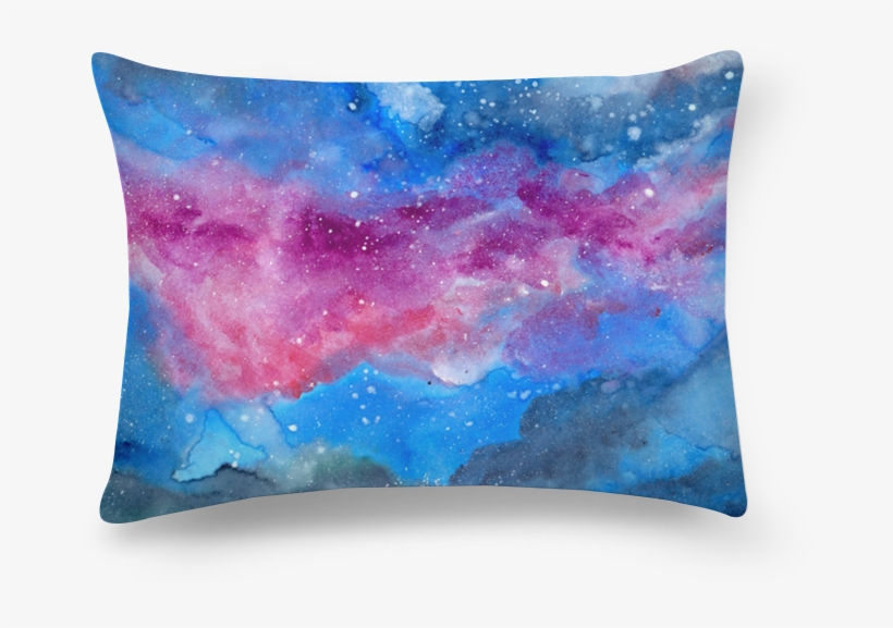 Almofada Retangular Watercolor Galaxy Ii De Marcela - Cushion, transparent png download