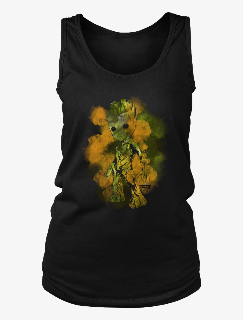 Guardians Of Galaxy Vol 2 Watercolor Groot Tshirt Graphic - Alien Halloween Costume Shirt Funny Ufo Easy, transparent png download