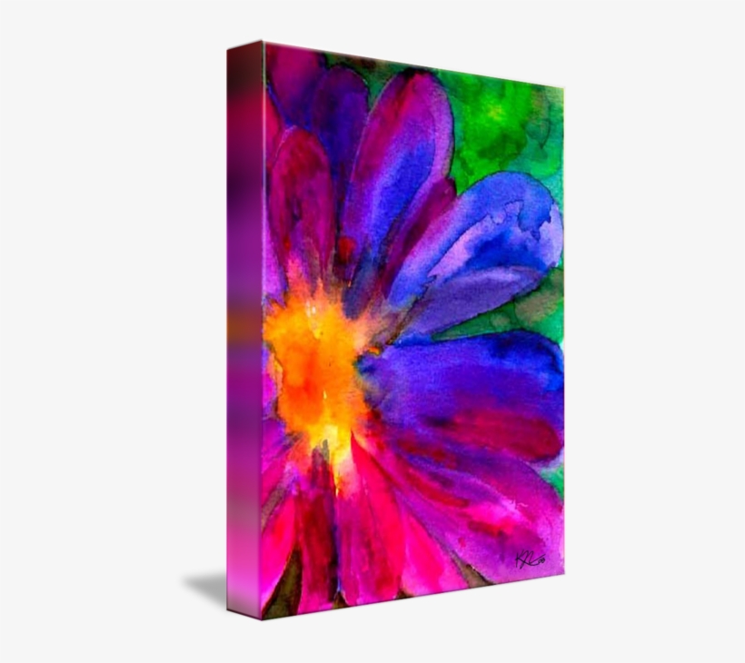 "happiness Flower" By Karin Nemri - Watercolor Painting Colorful Flower, transparent png download