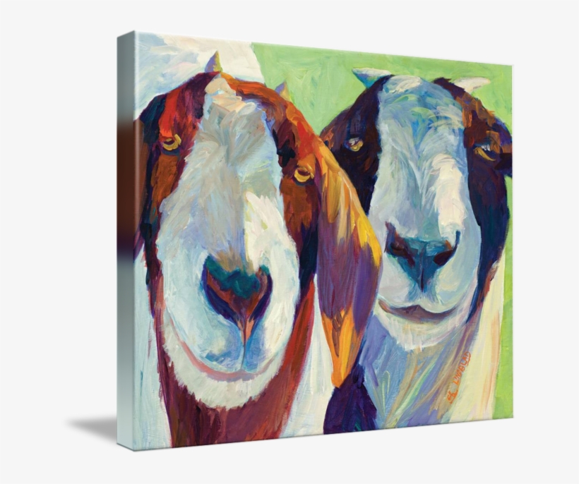 "happy Goats" By Sandy Lindblad - Gallery-wrapped Canvas Art Print 10 X 8 Entitled Happy, transparent png download