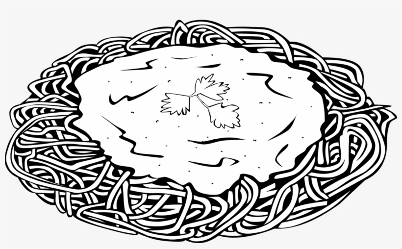 Spaghetti And Sauce - Spaghetti Clip Art Black And White, transparent png download