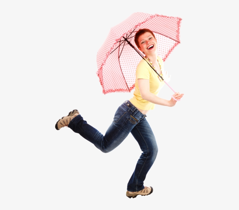 Beautiful Young Woman With Umbrella Png Image - Girl With Umbrella Transparent, transparent png download