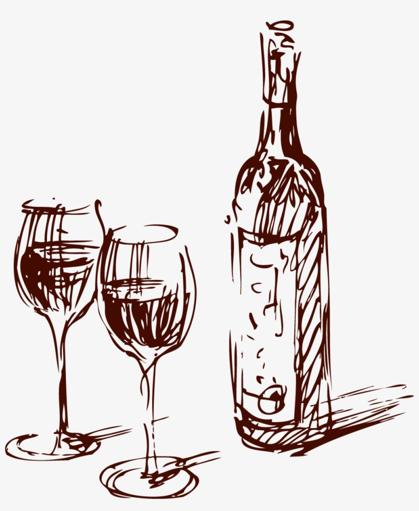 Wine Oak Barrel Common Grape Vine Whiskey - Wine Glass Drawing Png, transparent png download