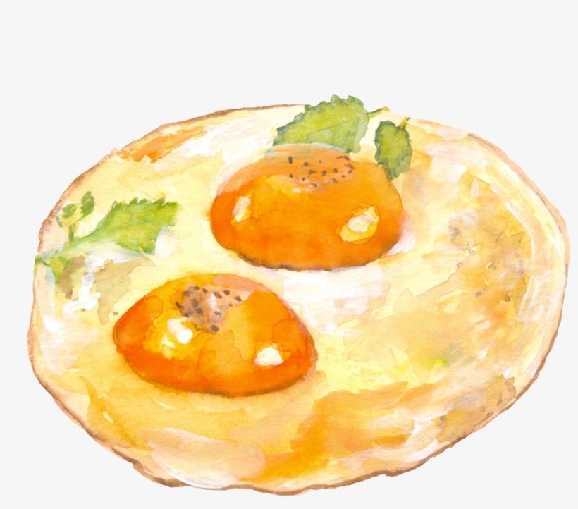 Hand Painted Realistic Seductive Poached Egg Png Transparent - Fried Egg, transparent png download