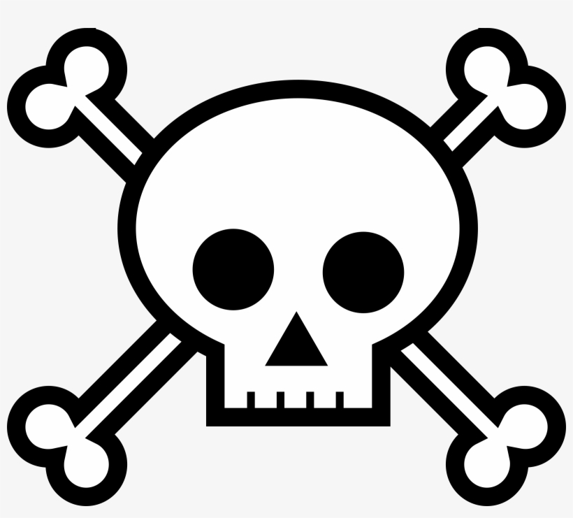 Skull And Crossbone Clipart Png Free Download - Draw Skull And Bones, transparent png download