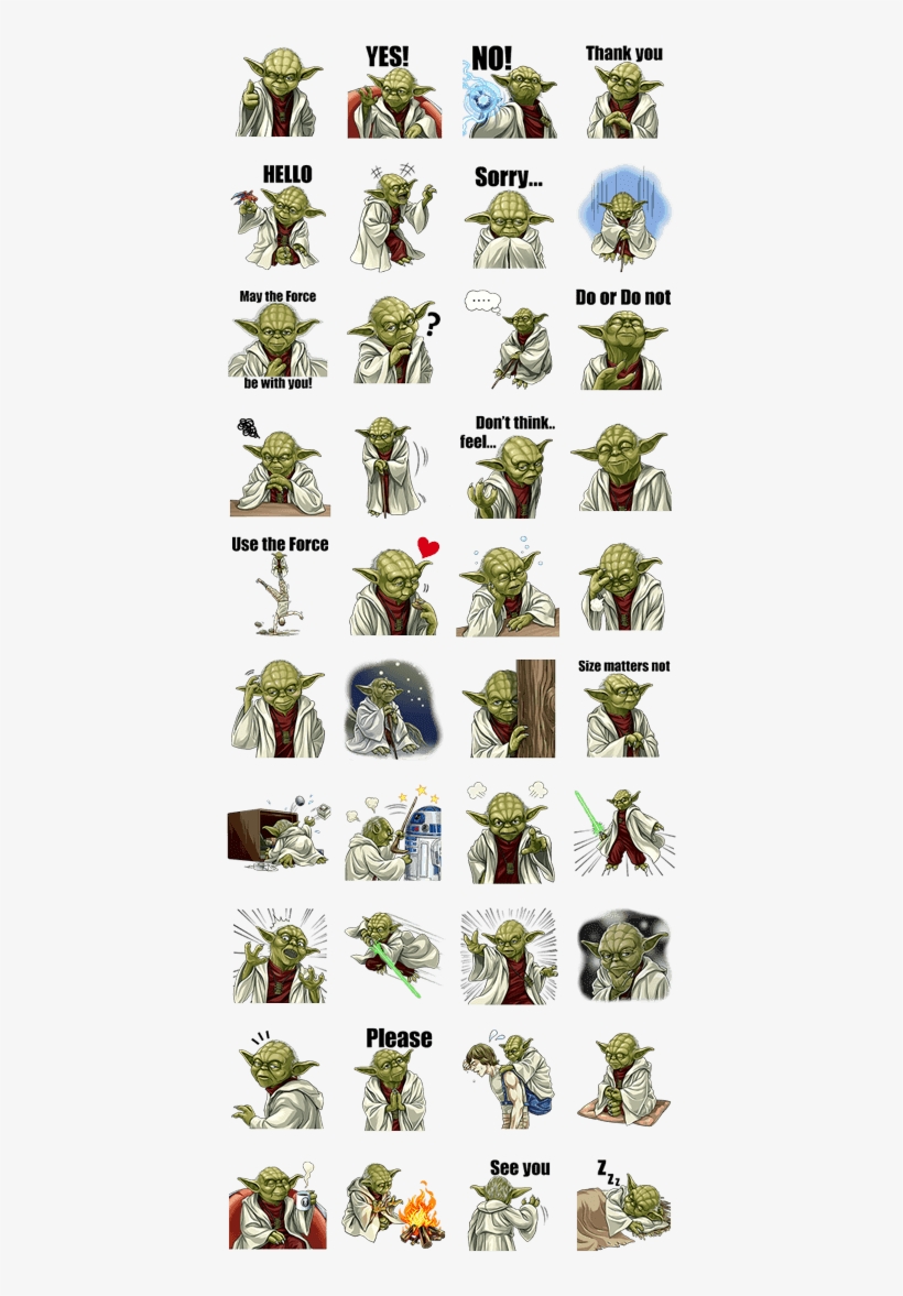Sell Line Stickers Star Wars - Star Wars Yoda Stickers, transparent png download