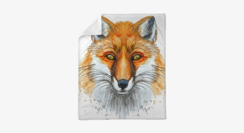 Painted With A Watercolor Drawing Of A Red Fox, The - Raposa Desenho, transparent png download