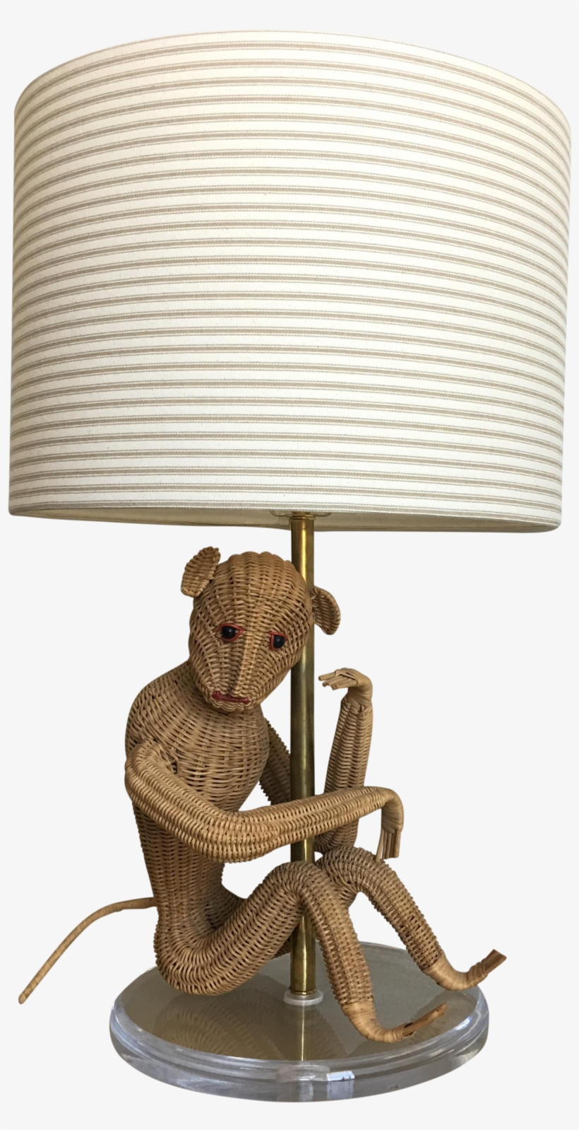 This 1960s Natural Wicker Lamp Features A Large Seated - Lampshade, transparent png download