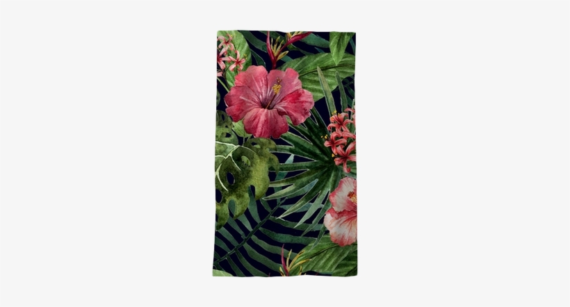 Pattern Orchid Hibiscus Leaves Watercolor Tropics Blackout - Walls Need Love The Original Margaritaville Removable, transparent png download
