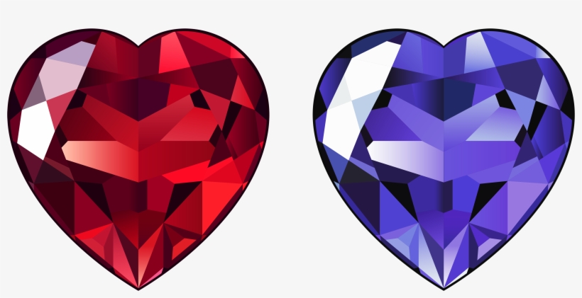 Watercolor Diamonds Clipart By Digitalartsi - Heart Diamond Clipart, transparent png download