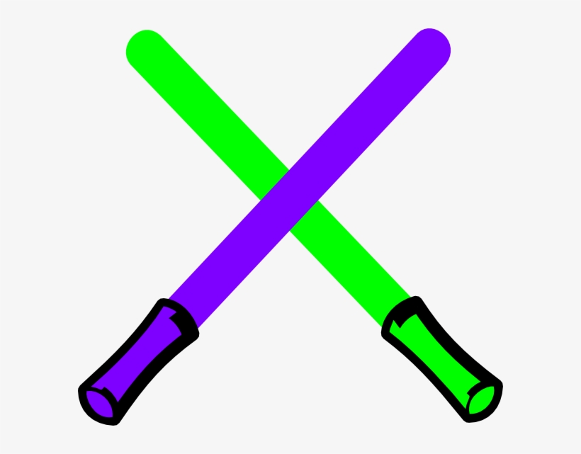 And Purple Clip Art At Clker Com - Green And Purple Light Sabers, transparent png download