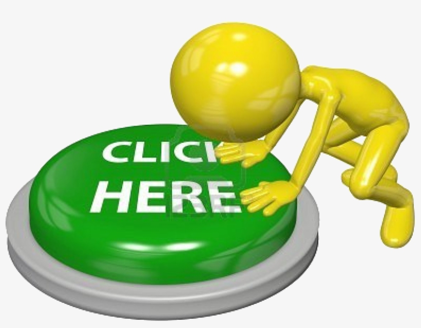 8031402 A 3d Computer User Character Presses On A Green - Click Here Button 3d, transparent png download