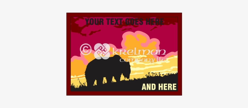 K2204 Bear Silhouetted Against Purple Sky - Silhouette, transparent png download