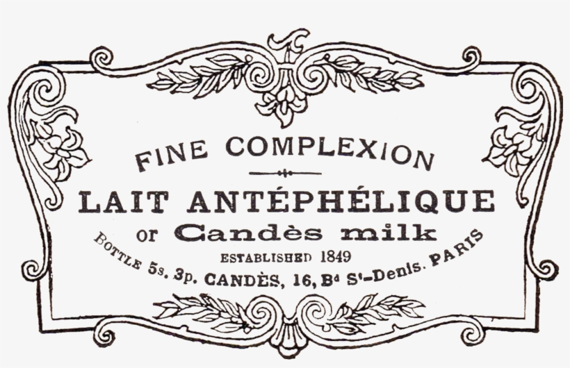 Antique French Advertisement In Fancy Scrolled Frame - Fancy Frame Clip Art, transparent png download