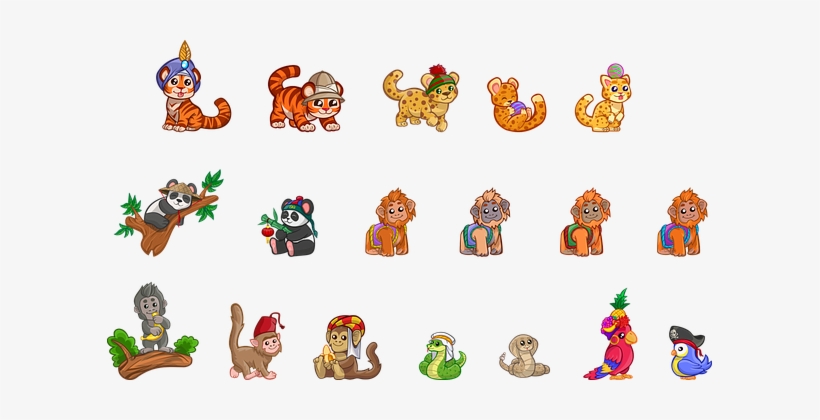 Exotic Animals Leopard Monkey Orangutan Pa - 5 Animales Exoticos Animados, transparent png download