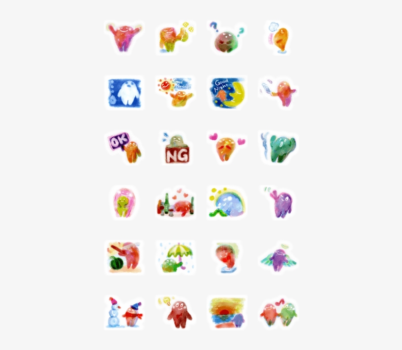 Sell Line Stickers Watercolor Stickers By Ryah Personas, transparent png download