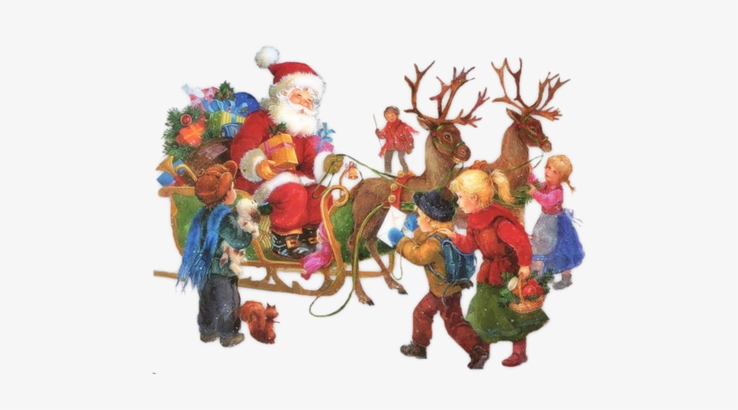 0 Be0f6 8efa0c5c L - Merry Christmas Santa Claus With Children's, transparent png download