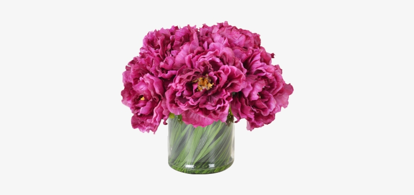 Magenta Peony Bouquet In Acrylic Water Glass Vase By - Creative Displays, Inc. Magenta Peony Bouquet In Acrylic, transparent png download