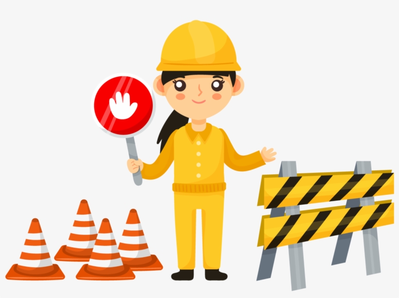 Cute Yellow Road Maintenance Festival Elements - Portable Network Graphics, transparent png download