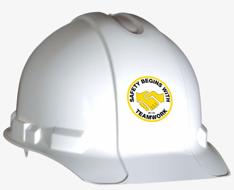 Safety Begins With Teamwork Hard Hat Emblem - Hard Hat, transparent png download