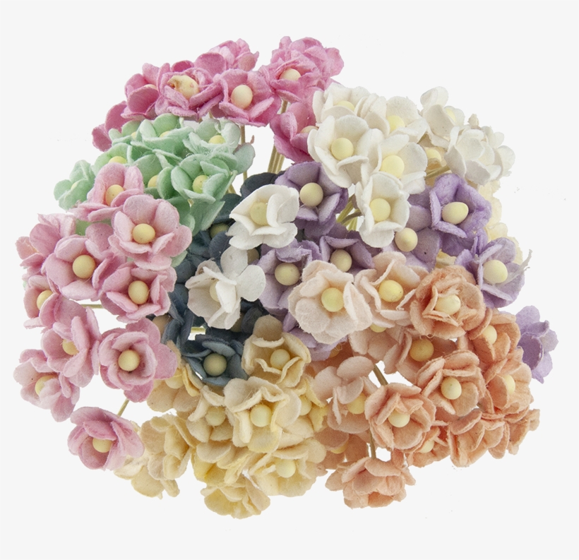 100 Miniature Mixed Pastel Sweetheart Blossom Flowers - Bouquet, transparent png download