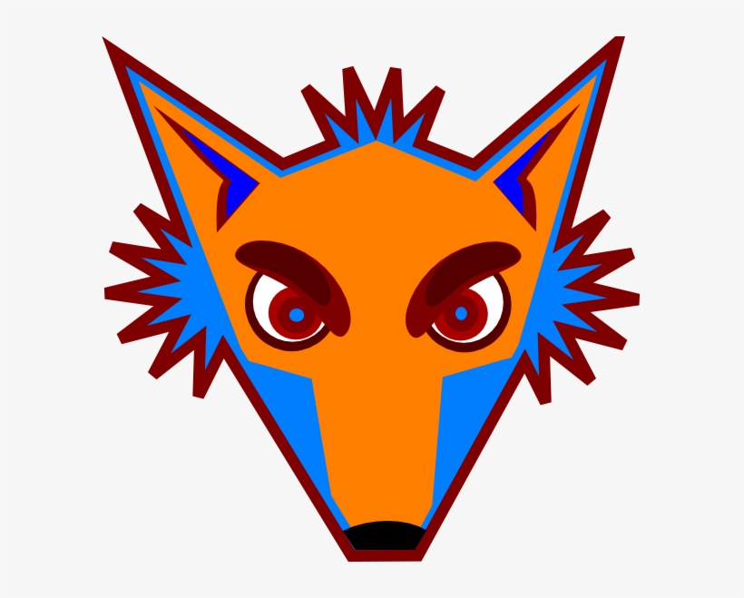 Blue Fox Head Clip Art - Red Fox Drawing Face, transparent png download