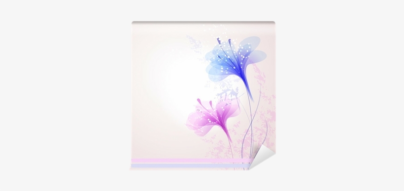 Vector Background With Pastel Flowers Wall Mural • - Chinese Hibiscus, transparent png download