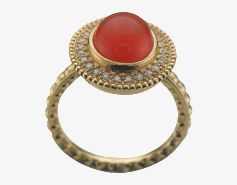 18k Yellow Gold Fire Opal Diamond Ring, transparent png download