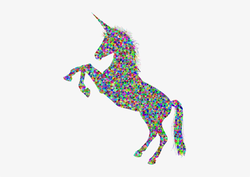 Prismatic Unicorn Silhouette Public Domain Vectors - Unicorn Silhouette Png, transparent png download