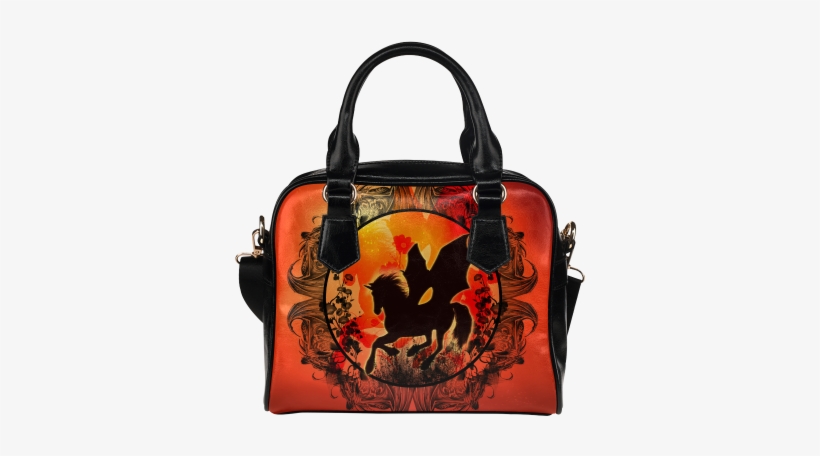 Wonderful Black Unicorn Silhouette Shoulder Handbag - Wonderful Black Unicorn Throw Blanket, transparent png download