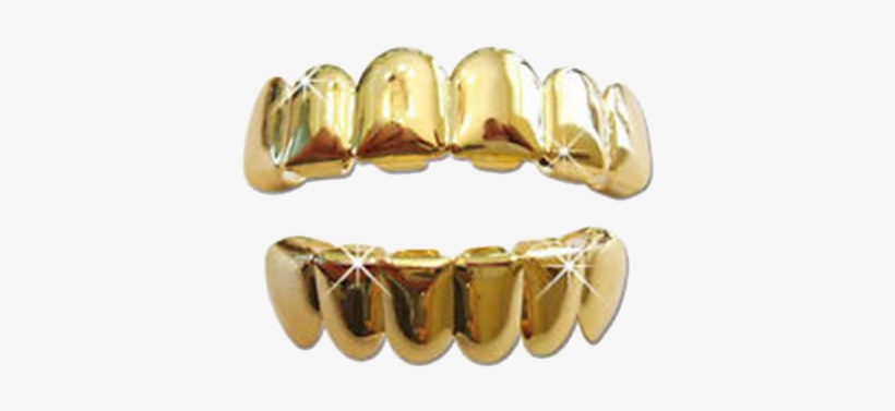 Graphic Black And White Image In V Collection By Gabby - Hip Hop Gold Plated Grillz Set W/, transparent png download