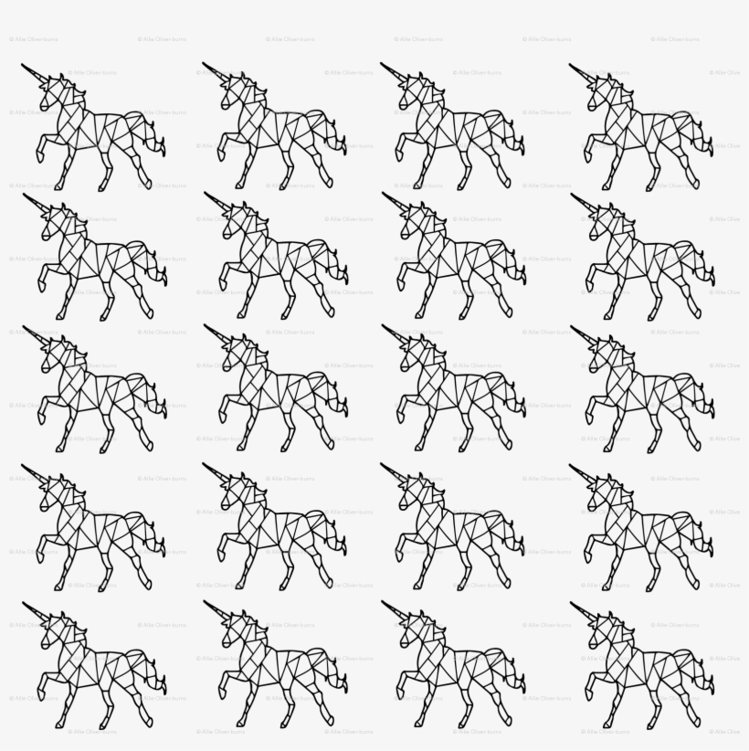 Spoonflower Black And White Geometric Unicorn Illustration - Spoonflower, Inc., transparent png download