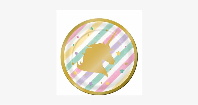 Unicorn Sparkle Dessert Paper Plates 7" - Unicorn Paper Plates, transparent png download