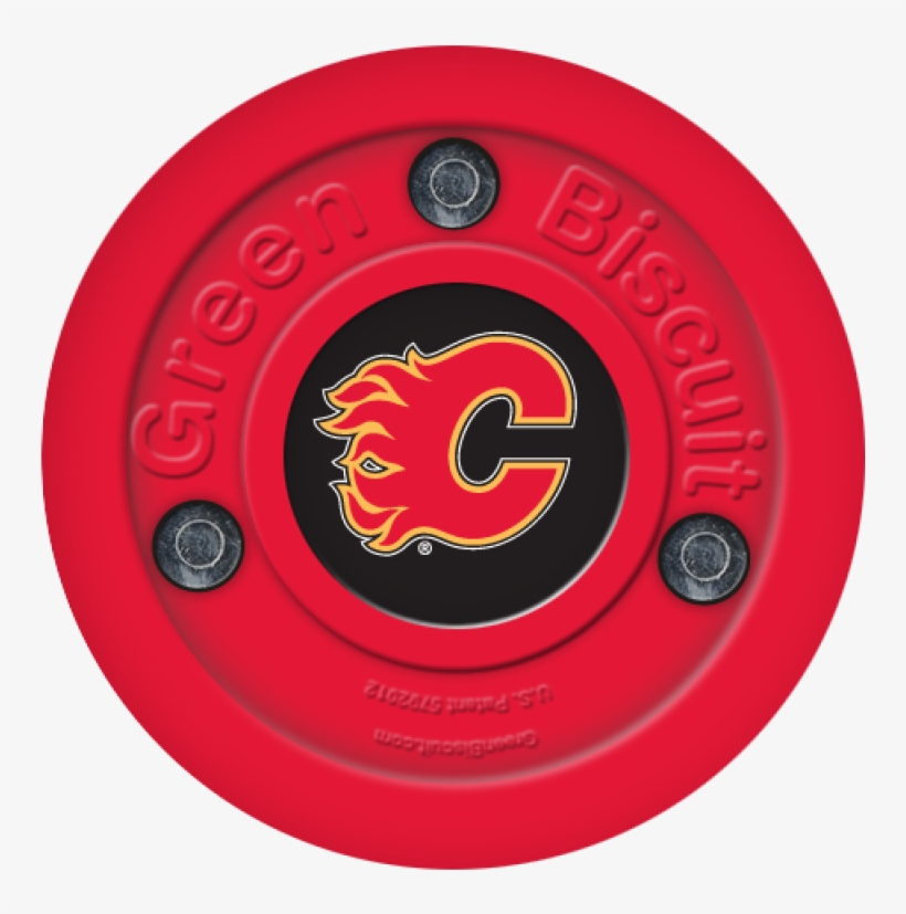 Green Biscuit Calgary Flames Stickhandling Training - Calgary Flames Hbs Black Vinyl Fitted Spare Car Tire, transparent png download