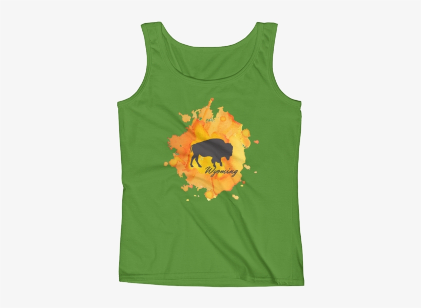 Wyoming Watercolor Burst Bison - Beach Volleyball Shirt Mock Up, transparent png download