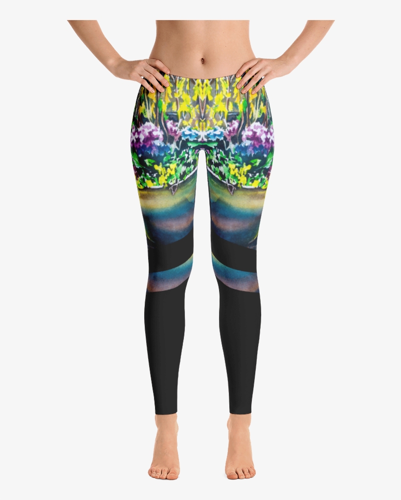 Flower Urn Watercolor Leggings - Midnight-teal Halftone Sneakers, transparent png download