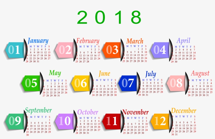 2018 Calendar Png Image - New Year Calendar 2018, transparent png download