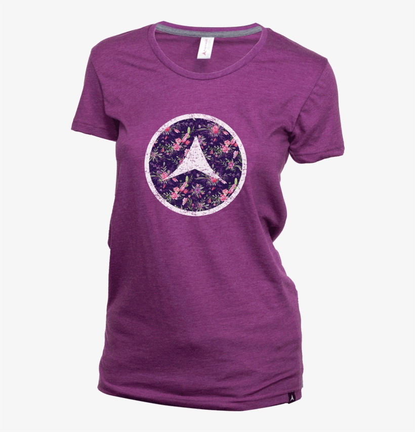 Aspinwall Floral Icon Field Berry Womens T Shirt 3 - Active Shirt, transparent png download