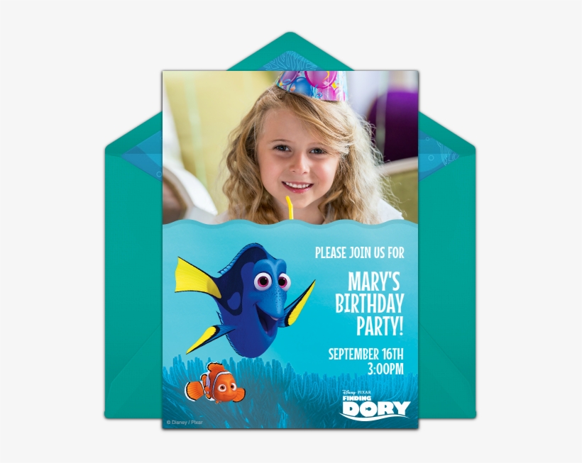 Finding Dory Photo Online Invitation - Finding Dory Make A Splash Open Greeting Card, transparent png download