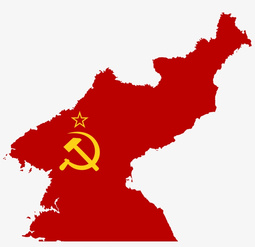 Flag Map Of Soviet Civil Authority - Capital Of North Korea Map, transparent png download
