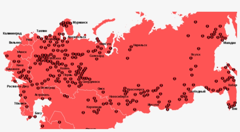 This Map Shows The Soviet Union's Network Of Gulag - Gulag Camps, transparent png download