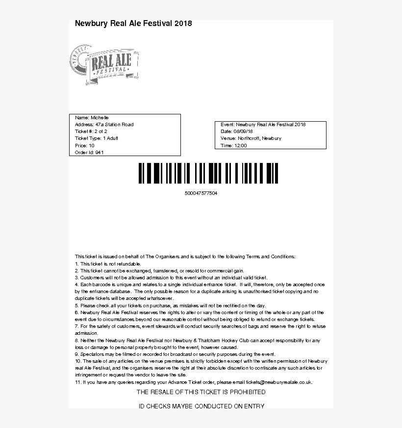 Ticket 941 1 - Document, transparent png download
