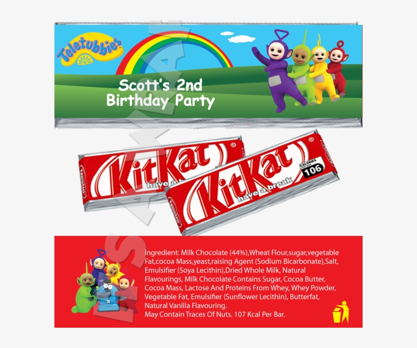 Teletubbies Kitkat Wrappers - Kit Kat, transparent png download