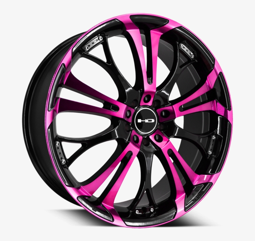 Hd Wheels Spinout Pink Machined W Black - Wheels Red And Black, transparent png download